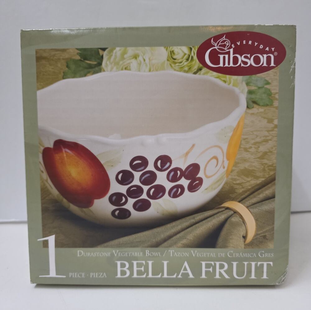 Gibson Everyday Bella Fruit Durastone Vegetable Serving Bowl 1 Piece Boxed